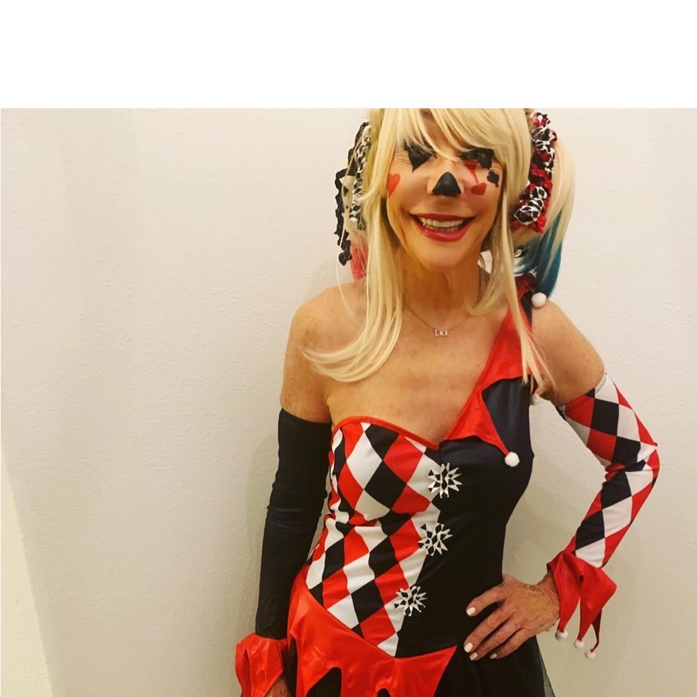 Harlequin costume with wig
